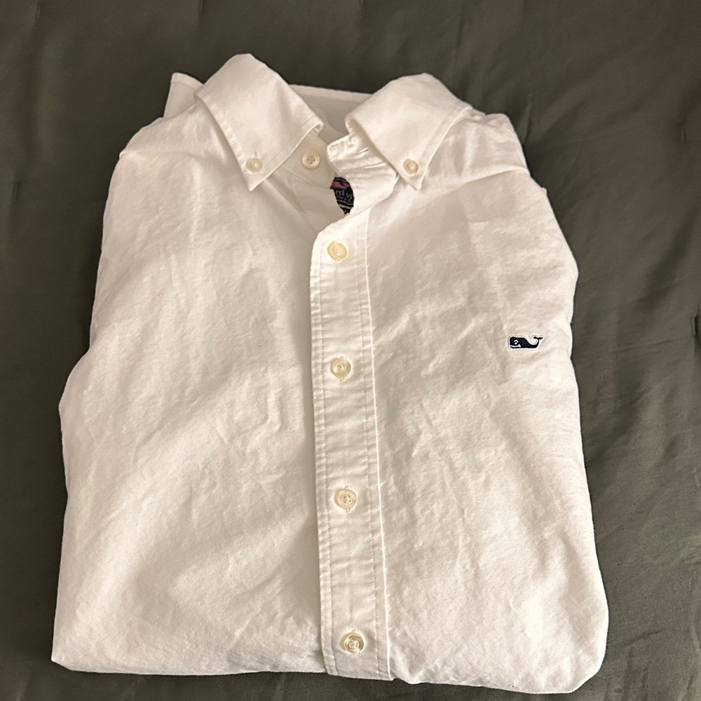 Vineyard Vines White Casual Button-Down Shirt